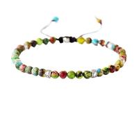YOPI Bracciale con pietra imperiale colorata mista da 4 mm - Bracciale intrecciato regolabile for uomo e donna(Mixedcoloremperorstone)