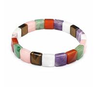 YOPI Bracciale con sfaccettature quadrate in Pietra Naturale - Gioielli con Cristalli Gialli e calcoli biliari di Ferro for Le Donne(Colorful)