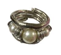 YOPI Bracciale elastico a tre cerchi con osso di serpente for donna - Gioielli con perline distanziatrici impilate multistrato(Color7)