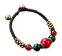 YOPI Bracciale etnico semi-prezioso in agata, corda di cera, braccialetto con perline di rame, gioielli con perline in pietra naturale for uomo e donna