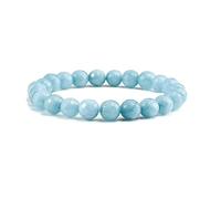 YOPI Bracciale fatto a mano con perline di quarzo rosa e occhio di tigre da 8 mm con accenti di pino bianco(CutBlueStone)