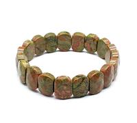YOPI Bracciale in Ametista Naturale e Pietra Occhio di Tigre for Donna - Gioielli in Cristallo con Design Unico del Viso Tagliato(Flowergreenstone)