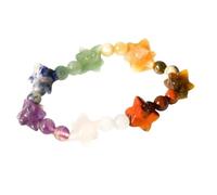 YOPI Bracciale in giada agata colorata for dodici segni zodiacali | Gioielli con perline in pietra di cristallo naturale(ColorfulKabbaStarBracelet)