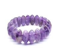 YOPI Bracciale in Pietra Naturale con Cristalli, lapislazzuli e Fluorite - Design a Mezzaluna(Amethyst)