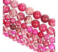 YOPI Bracciale intrecciato con pietra naturale dell'imperatore - perline rotonde da 4 mm/6 mm/8 mm for accessori alla moda(HYD14-5,12MM(30PCS))