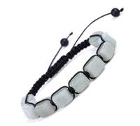 YOPI Bracciale intrecciato quadrato di ametista multicolore naturale con strisce blu e diaspro rosso - Gioielli con pietre preziose fatti a mano(Greenaven)