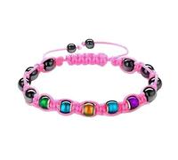 YOPI Bracciale magnetico intrecciato nero con perline dell'umore in calcoli biliari: accessorio elegante e unico(Color5)