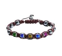 YOPI Bracciale magnetico intrecciato nero con perline dell'umore in calcoli biliari: accessorio elegante e unico(Color2)