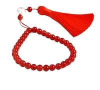 YOPI Braccialetto di Perline buddiste Fatto a Mano con Nappe Colorate - 33 Perline, Morbido e Confortevole for Meditazione e Preghiera(Rosso)