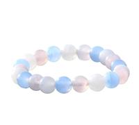 YOPI Braccialetto di Perline di Cristallo Rosa for Bambina, Bracciale di Acquamarina