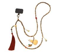 YOPI Catena for telefono a tracolla con perline in legno di sandalo verde - Collana lunga con pendente a forma di zucca for una comodità elegante