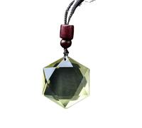 YOPI Ciondolo a forma di stella a sei punte in cristallo naturale: accessorio di gioielleria unico, perfetto for progetti fai da te e portachiavi(Acitrinependant)