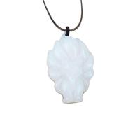 YOPI Ciondolo a Forma di Volpe a Nove Code in calcedonio - Collana con Catena in Giada e Corda Intrecciata in Agata e Volpe(Paragraph3)