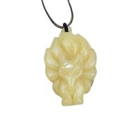 YOPI Ciondolo a Forma di Volpe a Nove Code in calcedonio - Collana con Catena in Giada e Corda Intrecciata in Agata e Volpe(Paragraph6)