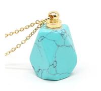 YOPI Ciondolo a Prisma sfaccettato in Pietra semipreziosa Naturale Fatto a Mano for la creazione di collane - Forniture for Gioielli Fai da Te(Blueturquoise)