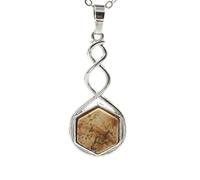 YOPI Ciondolo geometrico in cristallo con stella a sei punte: accessorio di gioielleria unico for tutte le occasioni(PictureStone)