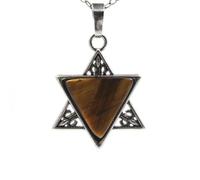 YOPI Ciondolo in cristallo con triangolo a stella a cinque punte: elegante accessorio di gioielleria for tutte le occasioni(Tigereyestone)