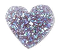 YOPI Cluster di cristallo a forma di cuore di ametista naturale - Decorazione con pietra preziosa viola elettroplaccata