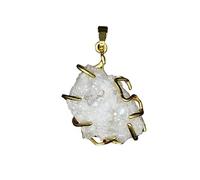 YOPI Cluster di cristallo di agata in pietra naturale - Accessori fai da te for gioielli colorati galvanizzati for artigianato e decorazione(Whitependant)
