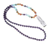 YOPI Collana con Ciondolo a Forma di Colonna di Cristallo con Albero della Vita for Donna - Gioielli con Perline Rotonde in Cristallo Bianco(Amethyst)
