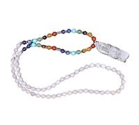 YOPI Collana con Ciondolo a Forma di Colonna di Cristallo con Albero della Vita for Donna - Gioielli con Perline Rotonde in Cristallo Bianco(Rosequartz)