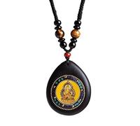 YOPI Collana con ciondolo amuleto del santo patrono dello zodiaco Buddha - Ciondolo della pace intarsiato in legno di sandalo for la protezione spirituale(Color10)