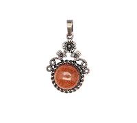 YOPI Collana con Ciondolo in Cristallo con Taglio a Fiore retrò e Gioielli in Pietra Naturale - Design Crazy Agate(SandsStone(arcsurface))