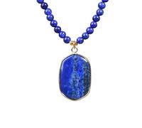 YOPI Collana con Perline di lapislazzuli Naturali for Donna - Elegante Ciondolo a Goccia(Square)