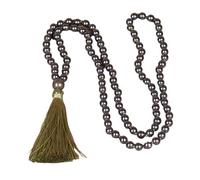 YOPI Collana da meditazione in ematite da 8 mm con nappa morbida - Collana Mala da 108 perline for consapevolezza e relax