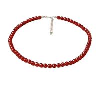 YOPI Collana di Perline di Agata Rossa Fatta a Mano for Donna - Elegante Gioiello for la clavicola(Rosso)