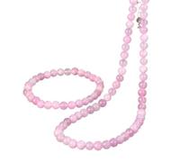 YOPI Collana Kunzite for donna Set di gioielli con braccialetto con perline di giada viola