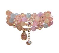 YOPI Colorful Cat's Eye Stone Crystal Multi-Layer Bracelet for Women | Stylish multi-layer bracelet featuring vibrant cat's eye stones