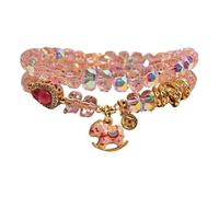 YOPI Double-Layer Stacked Citrine Bracelet For Women, Healing Crystal | Bright citrine, double-layer design, stacked style, energy healing gift