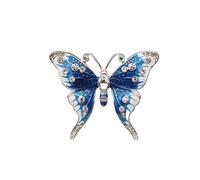 YOPI Elegante spilla a forma di farfalla con goccia di diamanti e olio - Decorazione elegante for abiti e corpetto con fibbia for asciugamano in seta(Blue)