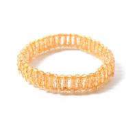 YOPI Eleganti braccialetti con perle di cristallo citrino biondo da donna - Gioielli fatti a mano