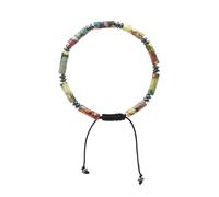 YOPI Handmade Ethnic Style Crystal Cylinder Beaded Bracelet for Women(Emperorpine)