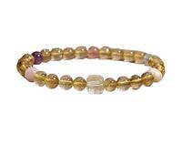 YOPI Natural Citrine Amethyst Moonstone Multi-Gemstone Bracelet Adjustable | Real Gemstones, Calming Adjustable Fit, Stylish Daily Wear