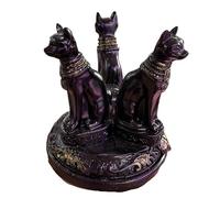 YOPI Ornamenti for la cerimonia del dio gatto fortunato - Antichi manufatti in resina egizia con base a sfera di cristallo(Trumpet)