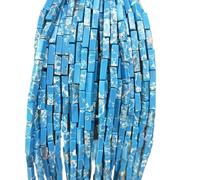 YOPI Perline a striscia rettangolare screpolata - Imitazione di agata e turchese, 4x13 mm, perfette for creare gioielli(BlueEmperorStone)