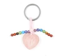 YOPI Portachiavi con Cuore d'Amore in Perline Rotonde di Cristallo Seven Stone - Elegante Ciondolo for Borsa e Ciondolo for Auto Come Regalo(Powdercrystal)