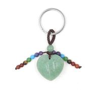 YOPI Portachiavi con Cuore d'Amore in Perline Rotonde di Cristallo Seven Stone - Elegante Ciondolo for Borsa e Ciondolo for Auto Come Regalo(GreenEastMausoleum)
