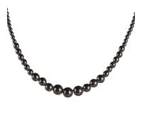 YOPI Set di collana corta e bracciale con perline di calcoli biliari: gioielli eleganti da donna(black)