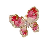 YOPI Spilla a farfalla con smalto sfumato rosa rosa - Elegante accessorio floreale sul petto for donna