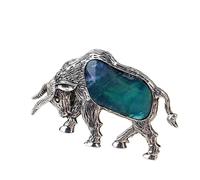 YOPI Spilla Pendente in Conchiglia di Abalone - Gioielli da Corrida a Forma di Mucca Portafortuna in Conchiglia Bianca for Gli Amanti della Moda(C10596-5)