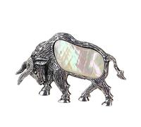 YOPI Spilla Pendente in Conchiglia di Abalone - Gioielli da Corrida a Forma di Mucca Portafortuna in Conchiglia Bianca for Gli Amanti della Moda(C10596-3)