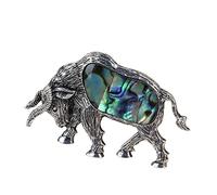 YOPI Spilla Pendente in Conchiglia di Abalone - Gioielli da Corrida a Forma di Mucca Portafortuna in Conchiglia Bianca for Gli Amanti della Moda(C10596-4)