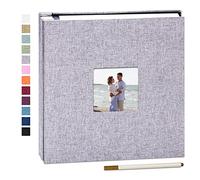 Yopih Album Foto Autoadesivo 60 Pagine Album Fotografico Fai Da Te Fotos 10X15 Memories Album Portafoto Copertina in Lino Regali Nozze Natale Valentino Regalo di Anniversario Compleanno bambini