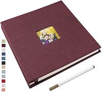 Yopih Album Foto Autoadesivo Album Fotografico Fai Da Te Fotos 10X15 Memories Album Portafoto Pagine Bianche e Copertina in Lino Regali Nozze Natale Valentino Regalo di Anniversario Compleanno bambini