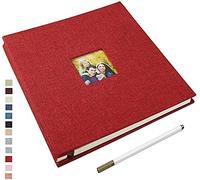 Yopih Album Foto Autoadesivo Album Fotografico Fai Da Te Fotos 10X15 Memories Album Portafoto Pagine Bianche e Copertina in Lino Regali Nozze Natale Valentino Regalo di Anniversario Compleanno bambini