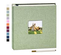 Yopih Album Foto Autoadesivo Album Fotografico Fai Da Te Fotos 10X15 Memories Album Portafoto Pagine Bianche e Copertina in Lino Regali Nozze Natale Valentino Regalo di Anniversario Compleanno bambini